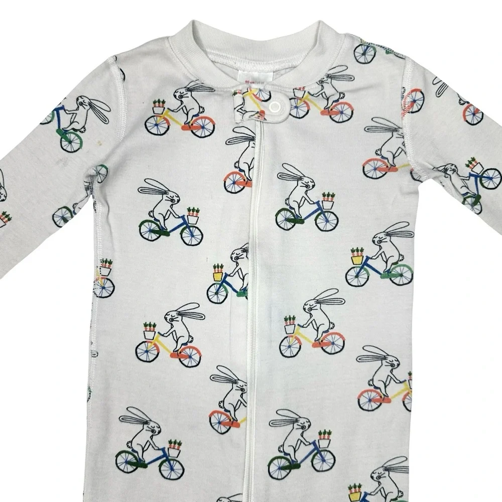 Hanna Andersson Bunny On‎ Bicycle Long Johns Pajamas